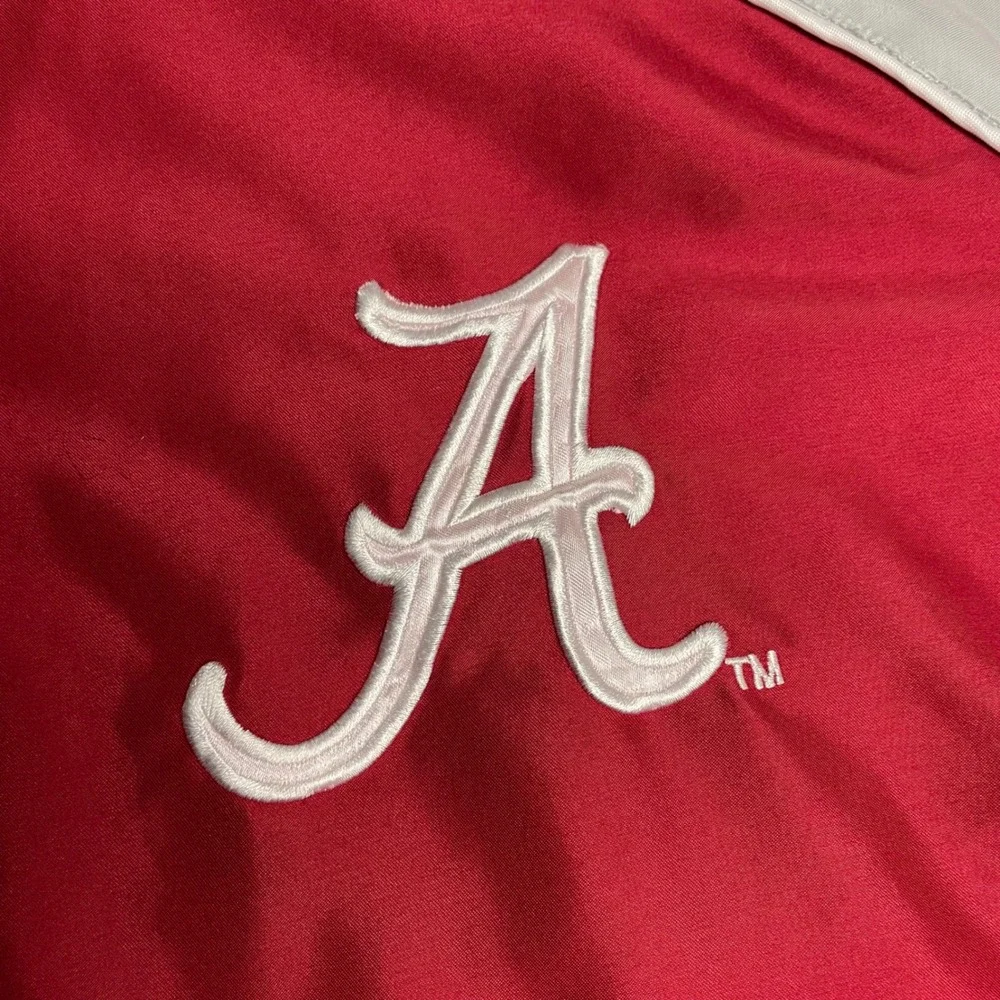 Alabama‎ Crimson Tide Jacket Mens XL 58 Sports Quarter Zip Windbreaker Red White